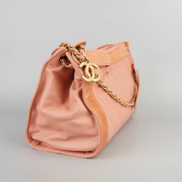 Túi Chanel Tote hồng phối nâu (16038971) sz35 KG+