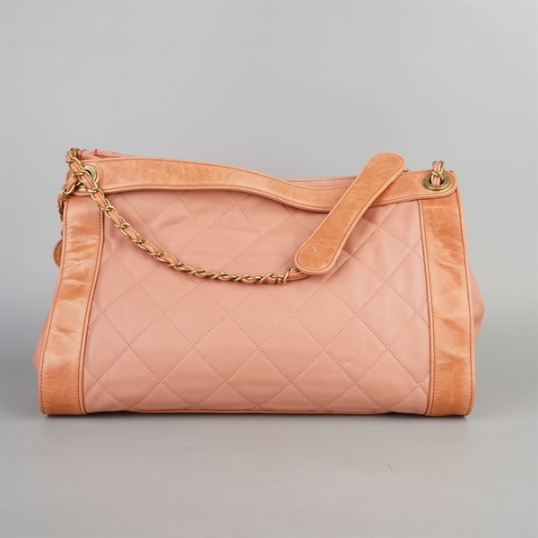 Túi Chanel Tote hồng phối nâu (16038971) sz35 KG+