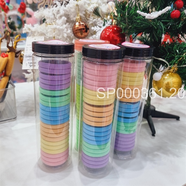 Hộp cột tóc thun ống trụ