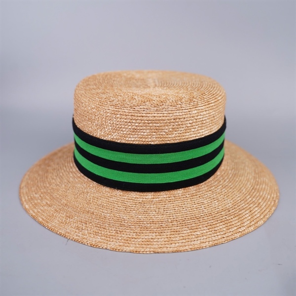 Nón Lanvin nude đính nơ xanh KG+