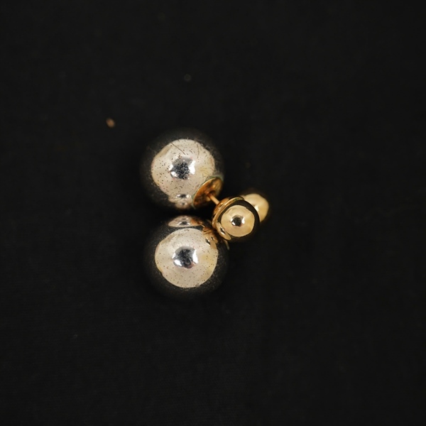 Bông tai Dior tròn bạc KG+