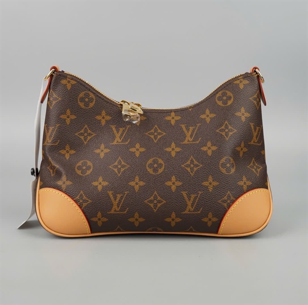 Túi LV Boulogne hoa nâu viền nâu 2strap sz24 KG+