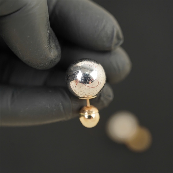 Bông tai Dior tròn bạc KG+