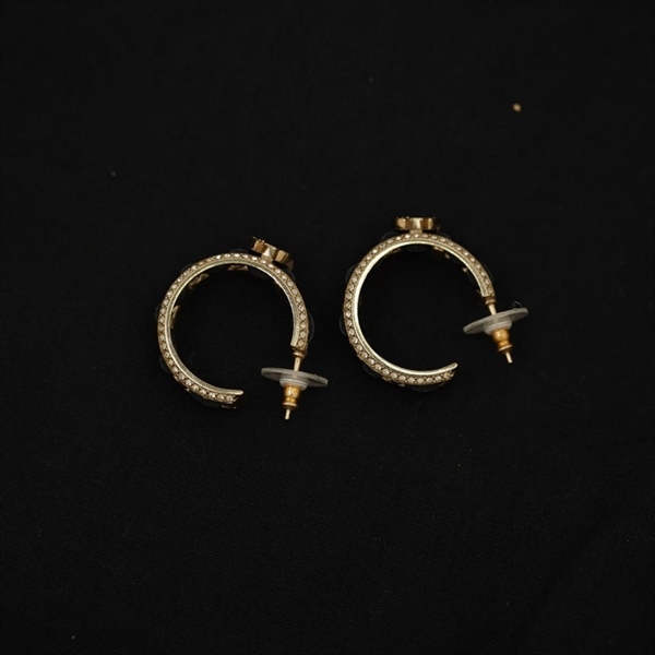 Bông tai Chanel bạc đính đá KG+