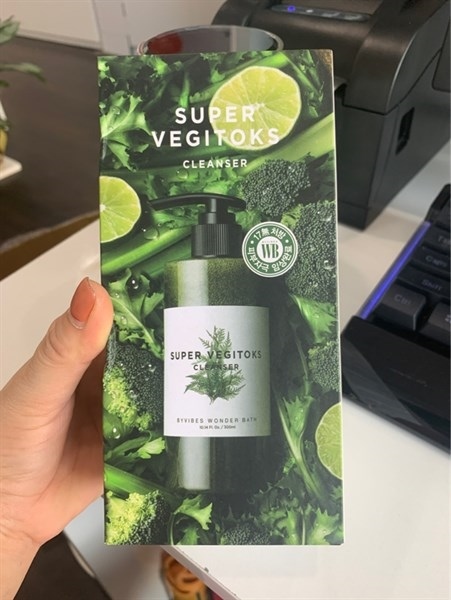 Sửa rửa mặt rau củ 3 in 1 tẩy trang,rửa mạt,thải độc tố Super vegitoks #lớn màu xanh