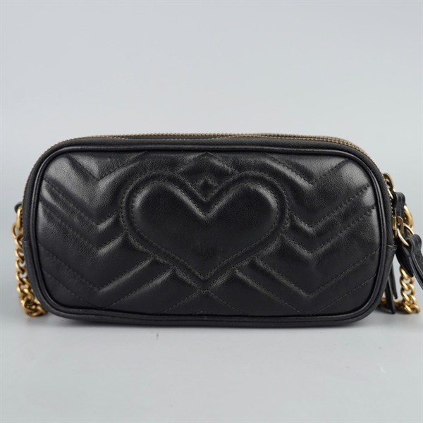 Túi GG đeo chéo marmont đen sz20 (BQ) KG+