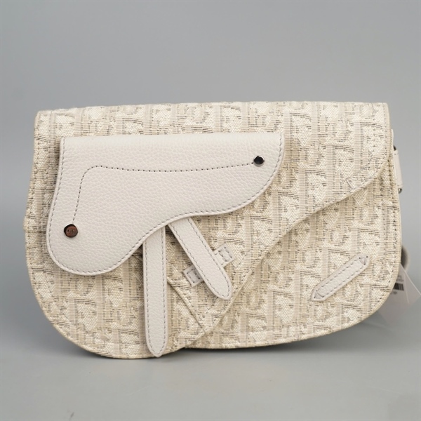 Túi Dior Saddle màu trắng (16-BO-0242) sz23 (BQ) KG+