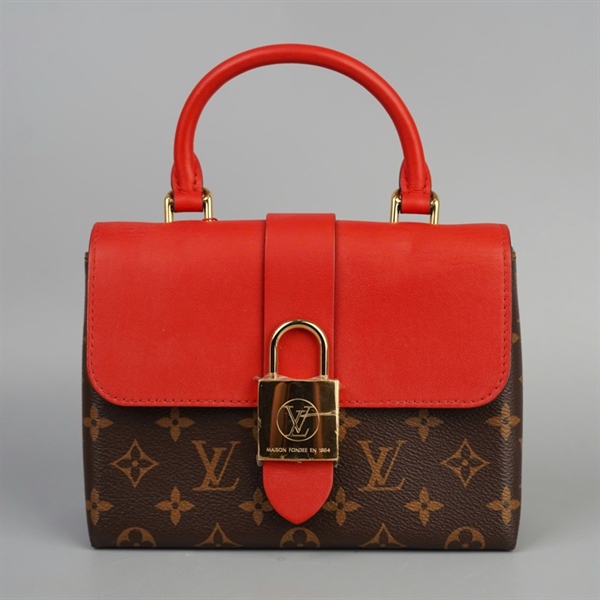 Túi LV Locky hoa nâu nắp đỏ sz20 (BQ) KG+