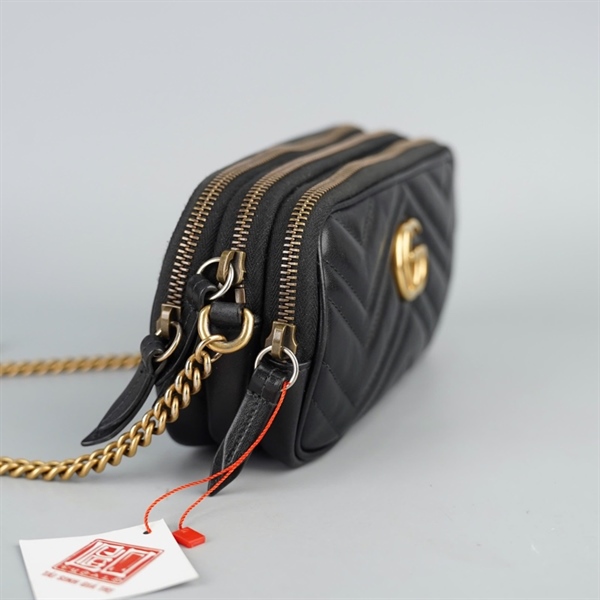 Túi GG đeo chéo marmont đen sz20 (BQ) KG+