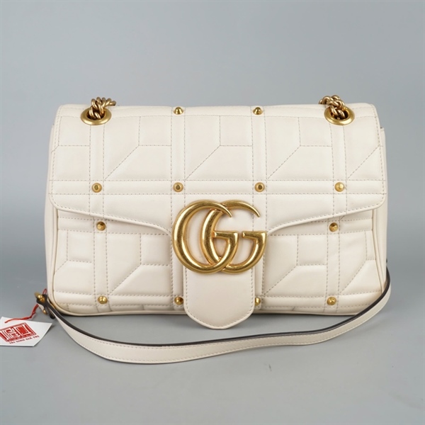 Túi GG Marmont trắng 443496467891 sz30 (BQ) KG+