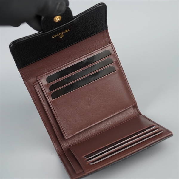 Ví Chanel đen gập 3 (T6CCU6C) +