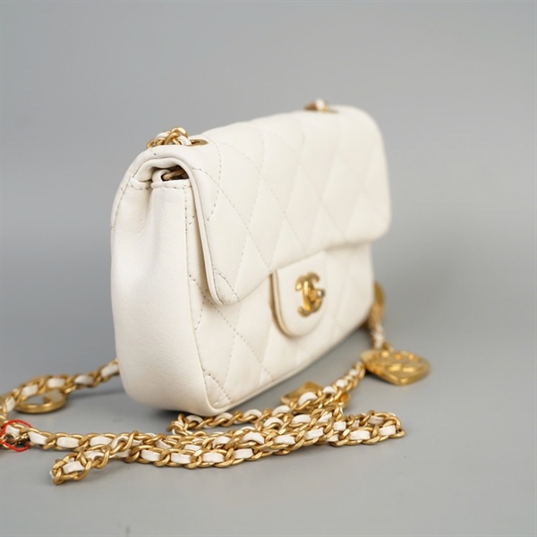 Túi Chanel Classic trắng (KX0N4CP2) sz18 (BQ) KG+