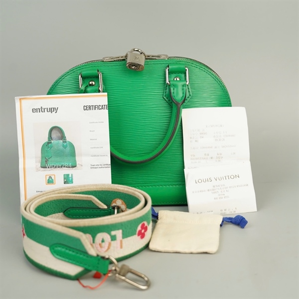 Túi LV Alma xanh lá kèm ổ + 2 chìa sz23 (HC) +