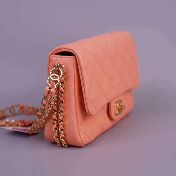 Túi Chanel hồng cam (G7ACJNJC) sz21 (BQ) KG+