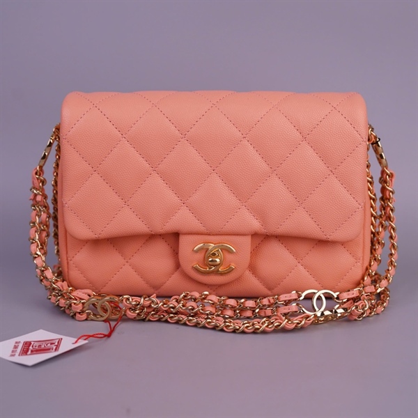 Túi Chanel hồng cam (G7ACJNJC) sz21 (BQ) KG+