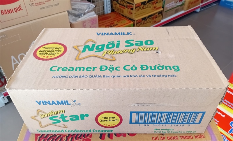 Sữa đặc ngôi sao Phương Nam xanh lá thùng 24 hộp 380g