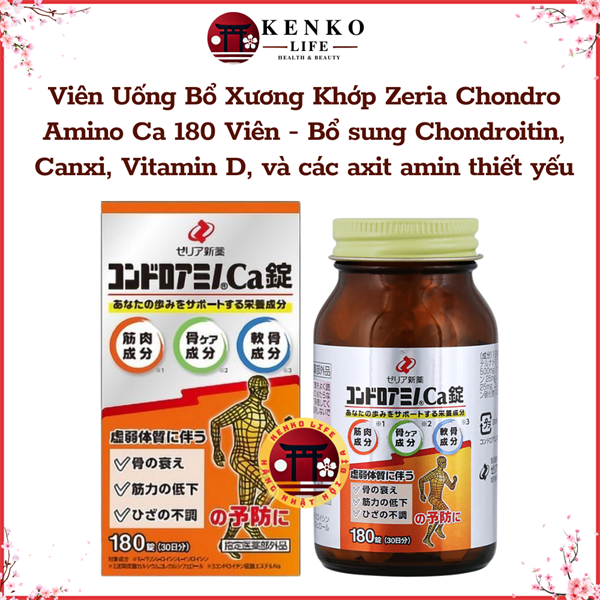 Viên Uống Bổ Khớp & Xương Chắc Khỏe Zeria Chondro Amino Ca 180 Viên