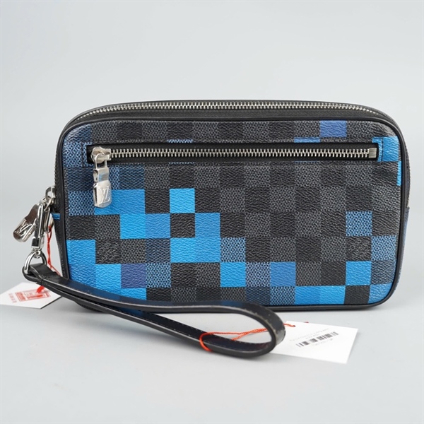 Túi LV Clutch ô vuông xanh sz22 KG+