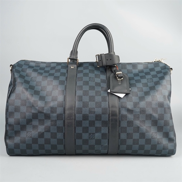 Túi LV du lịch Keepall ô vuông xanh đậm kèm ổ + 2 chìa (Manly) KG+