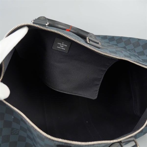 Túi LV du lịch Keepall ô vuông xanh đậm kèm ổ + 2 chìa (Manly) KG+