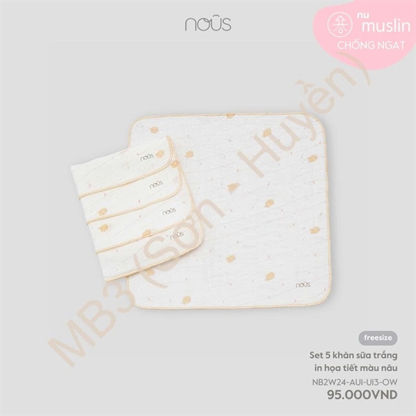Set 5 khăn sữa muslin Nous NB2W24-AU1