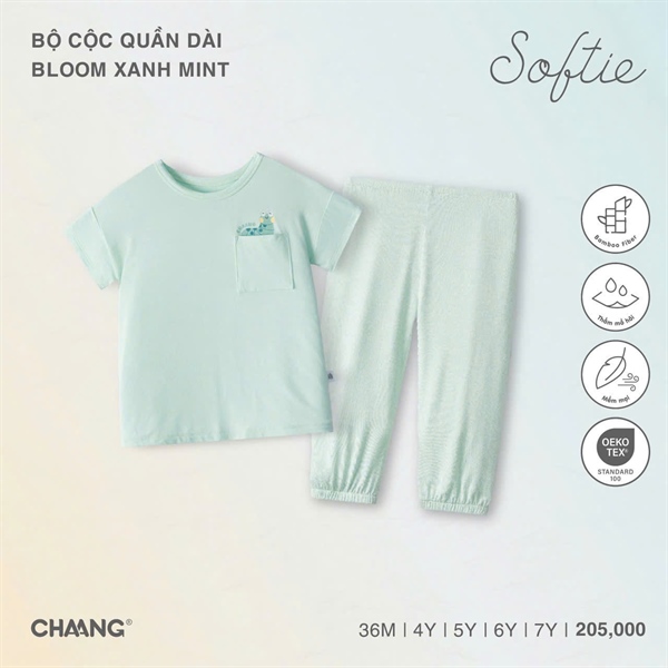 Chaang Bộ dài áo ngắn Bloom - xanh