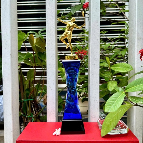 Cúp Cầu Lông Pha Lê Kaiwin Xanh