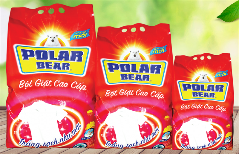 Bột giặt Polar Bear đỏ 2,25kg ( 8 túi/Bao )(New)