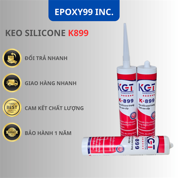 KEO SILICONE K899 VỚI ĐỘ BÁM DÍNH VÀ CƯỜNG ĐỘ NHIỆT CAO HƠN SO VỚI SẢN PHẨM CÙNG LOẠI