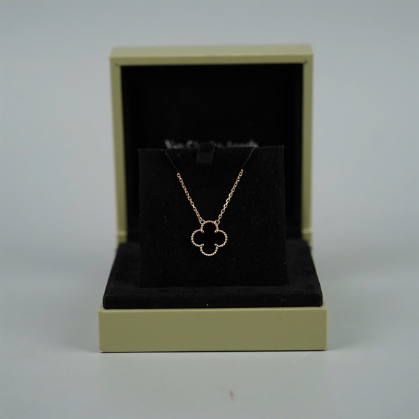 Dây chuyền Van Cleef vàng hoa đen (HC) +