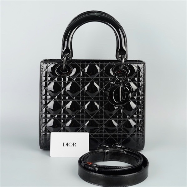 Túi Dior Lady đen sz M (BQ) KG+