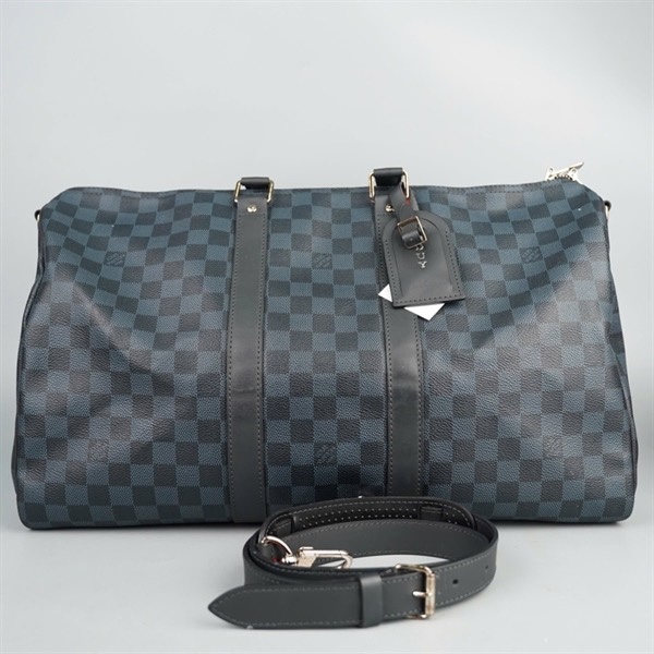 Túi LV du lịch Keepall ô vuông xanh đậm kèm ổ + 2 chìa (Manly) KG+