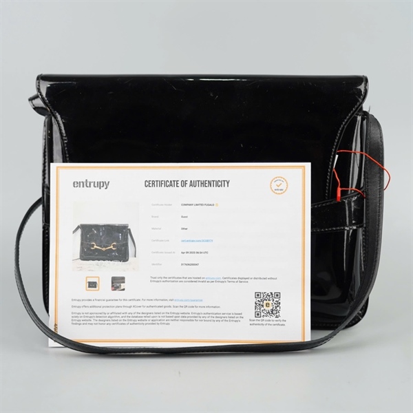 Túi GG đen da bóng sz28 (A-T) KG+