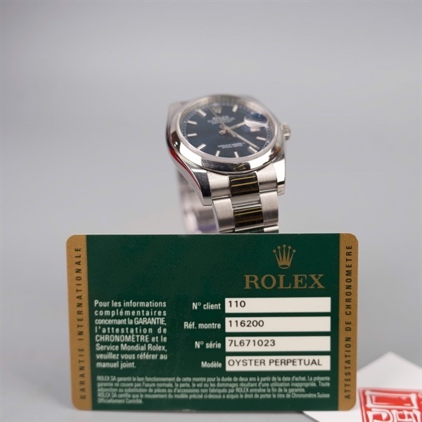 Đồng hồ Rolex bạc mặt tròn xanh (7L671023) sz mặt đh 30mm (LTB) KG+