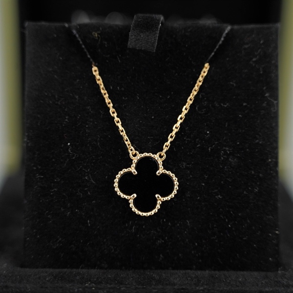 Dây chuyền Van Cleef vàng hoa đen (HC) +