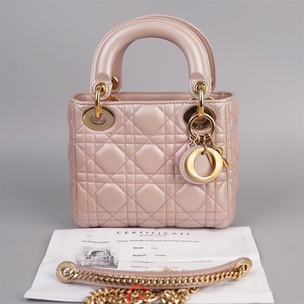 Túi Dior Lady nude (17-B0-0196) sz mini (BQ) KG+