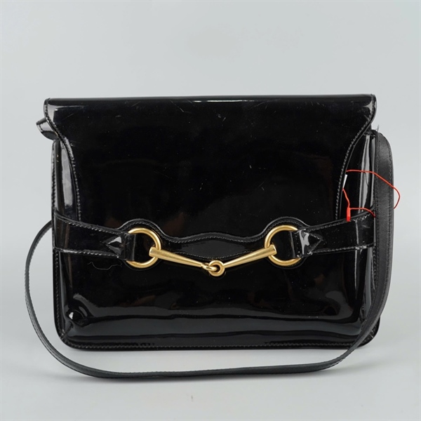 Túi GG đen da bóng sz28 (A-T) KG+