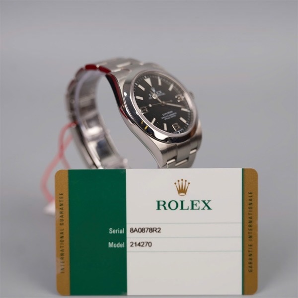 Đồng hồ Rolex bạc mặt tròn đen (8A0878R2) sz38mm (LTB) KG+