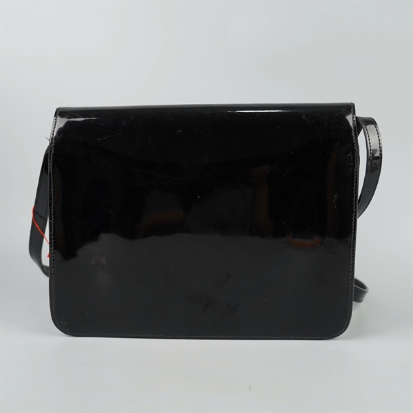 Túi GG đen da bóng sz28 (A-T) KG+