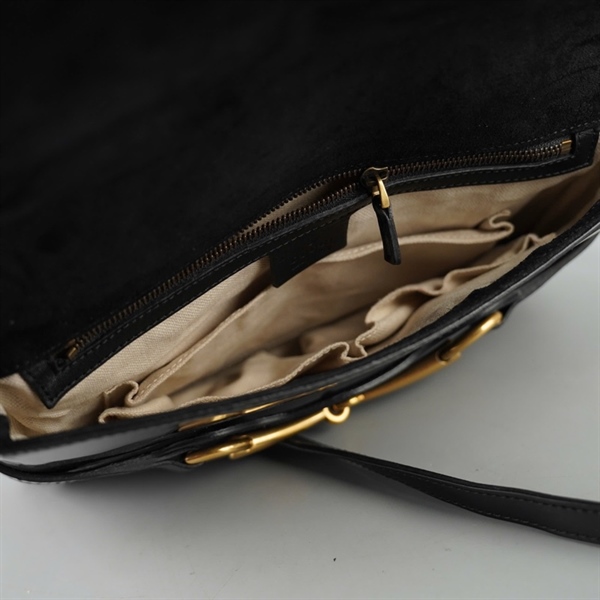 Túi GG đen da bóng sz28 (A-T) KG+