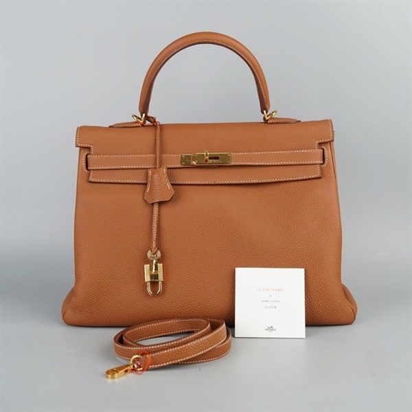 Túi Hermes Kelly nâu kèm ổ + 2 chìa sz35 (BQ) KG+