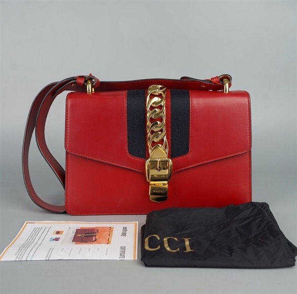 Túi GG Sylvie đỏ 421882493075 sz25 KG+