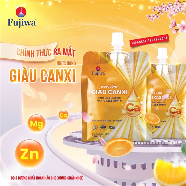Bịch nước uống giàu Canxi 270ml - Hương cam (48 túi/thùng)