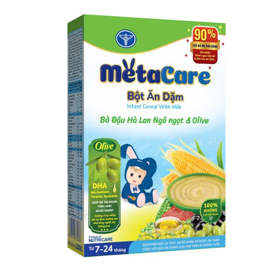 Bột ăn dặm Metacare 7M+ 200g Bò đậu hà lan