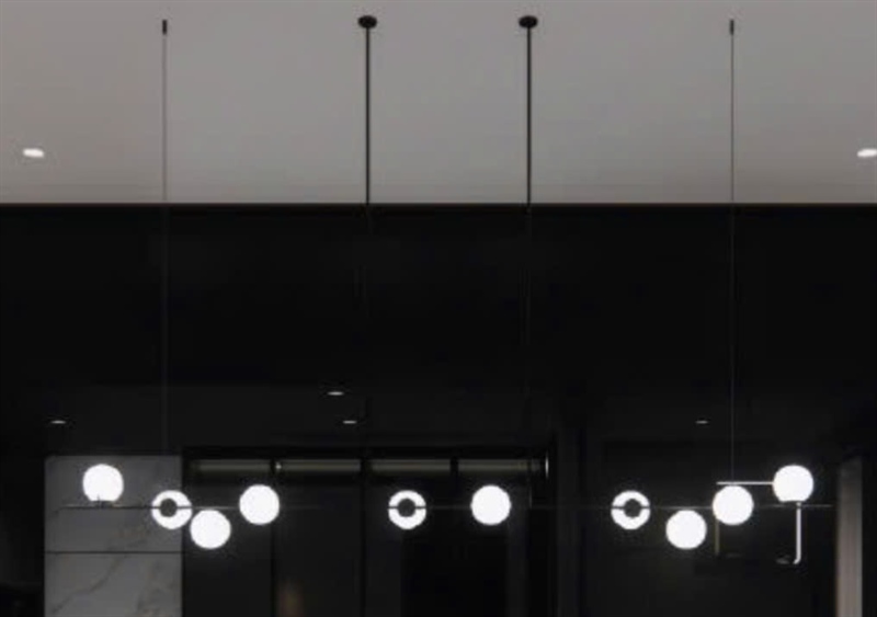 Đèn treo dài | Hợp kim - đen | Thủy tinh - Clear lồng 2 bóng