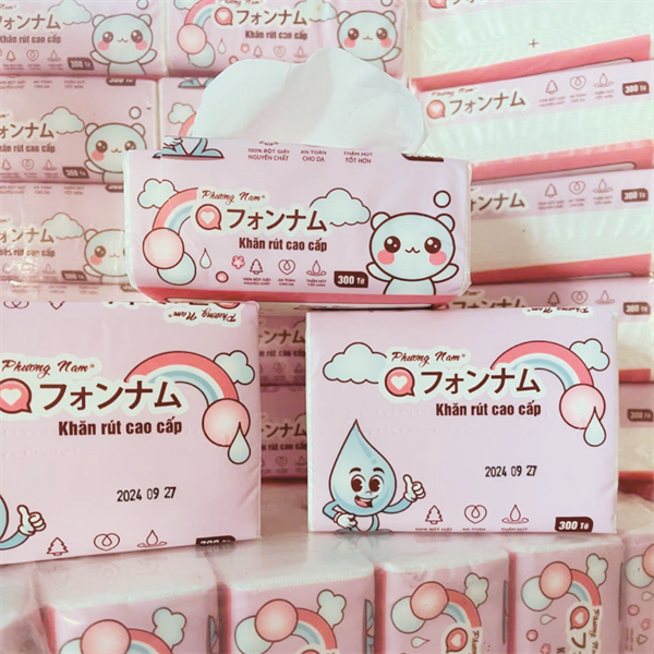 Khăn giấy rút cao cấp PN 300 tờ-tím