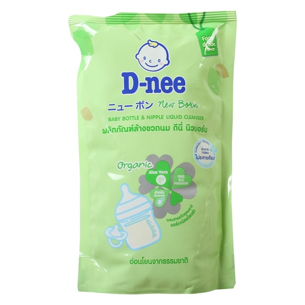 Nước rửa bình sữa túi Dnee 550ml #xanh lá