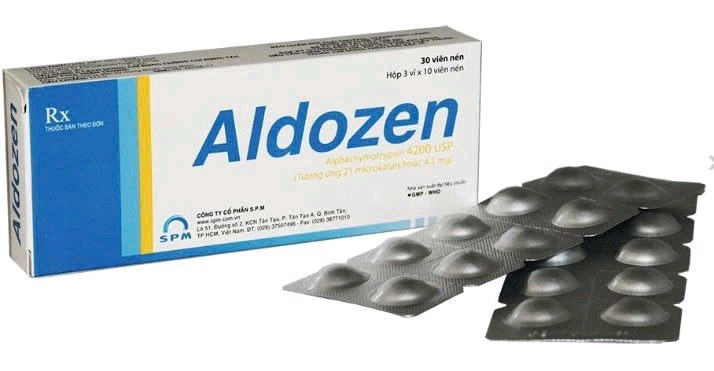 Thuốc Aldozen SPM Điều trị các chứng phù nề sau chấn thương, phẫu thuật,bỏng (Hộp 3 vỉ x 10 viên)