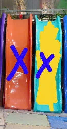 Máng trượt 2 làn dài 3m, lắp sàn cao 1.4m VÀNG, CAM/ YELLOW, ORANGE