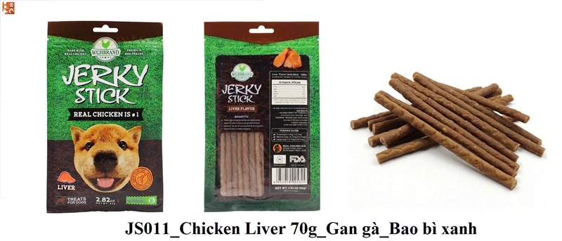 Xương gặm Jerry stick vị gan màu xanh lá 70g,,,